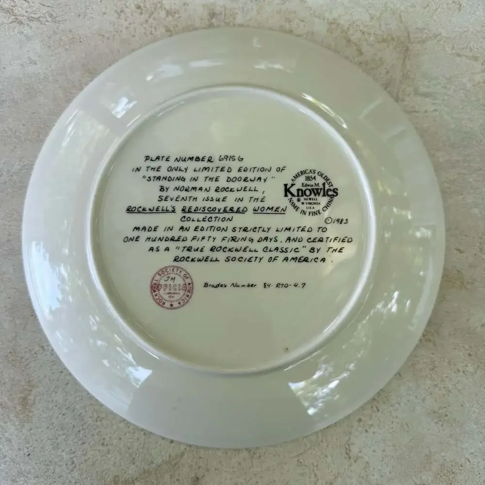 Norman Rockwell's 'Standing in the Doorway' Collector's Plate